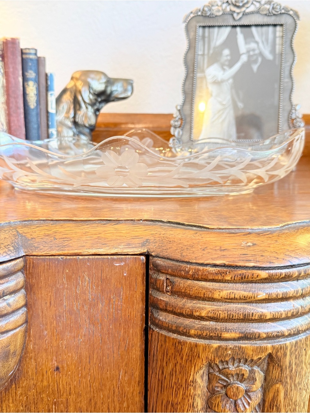 Fostoria Etched Clear Glass Celery / Relish Dish – Heather Pattern #343 - Picture 11 of 14